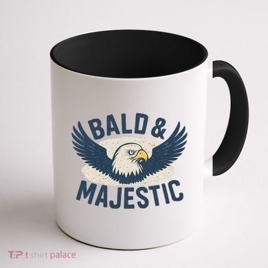 Bald & Majestic - Perfect Gift for Dads Coffee Mug back