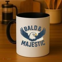 Bald & Majestic - Perfect Gift for Dads Coffee Mug thumb 4