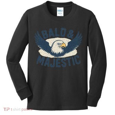 Bald & Majestic - Perfect Gift for Dads Kids Long Sleeve Shirt