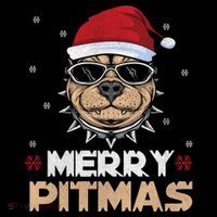 Backprint Merry Pitmas Pitbull Christmas Hat Gift Bucket Hat thumb 4