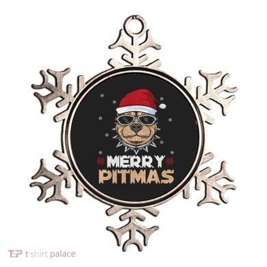 Backprint Merry Pitmas Pitbull Christmas Hat Gift Ornament