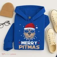 Backprint Merry Pitmas Pitbull Christmas Hat Gift Hoodie thumb 4