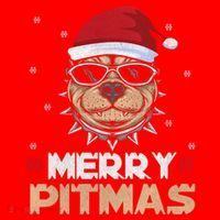 Backprint Merry Pitmas Pitbull Christmas Hat Gift Santa Hat thumb 1