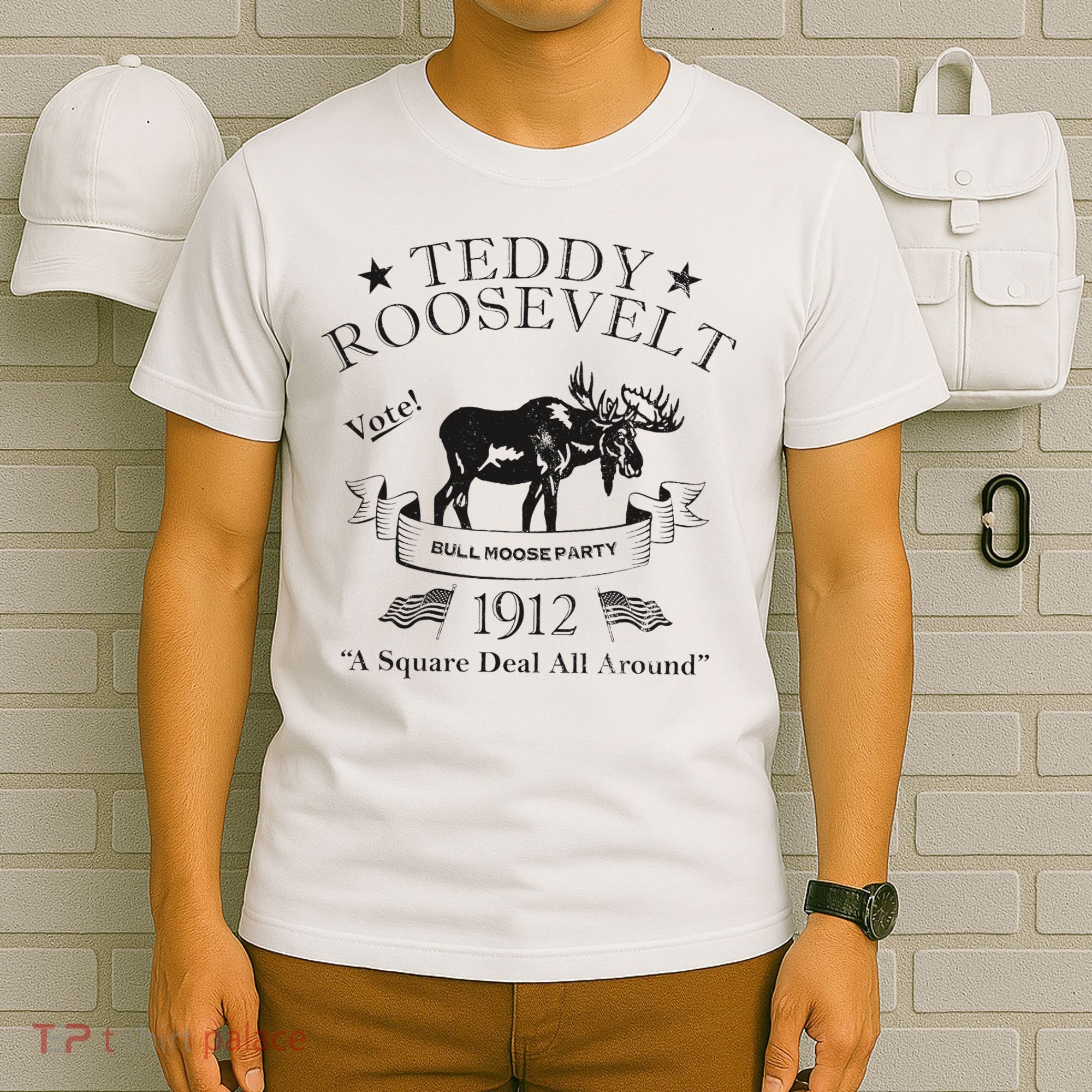 Bull Moose Party Vintage Teddy Roosevelt Campaign Political T-Shirt