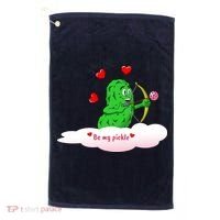 Be My Pickle, Fun Pickleball, Valentines Day Pickleball Golf Towel thumb 0