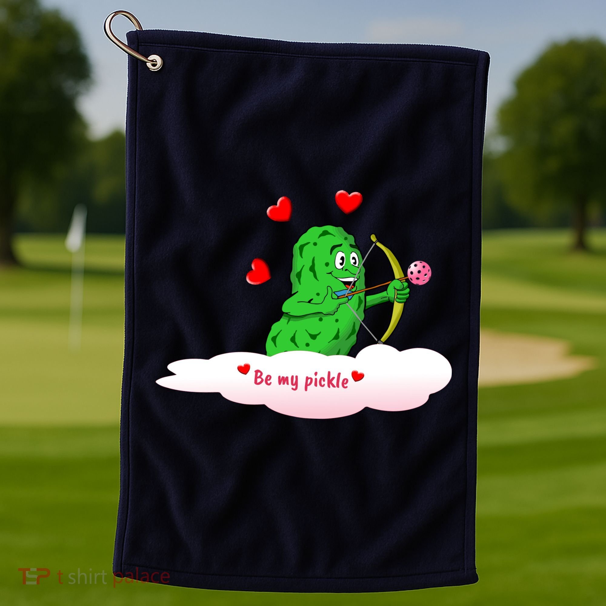 Be My Pickle, Fun Pickleball, Valentines Day Pickleball Golf Towel