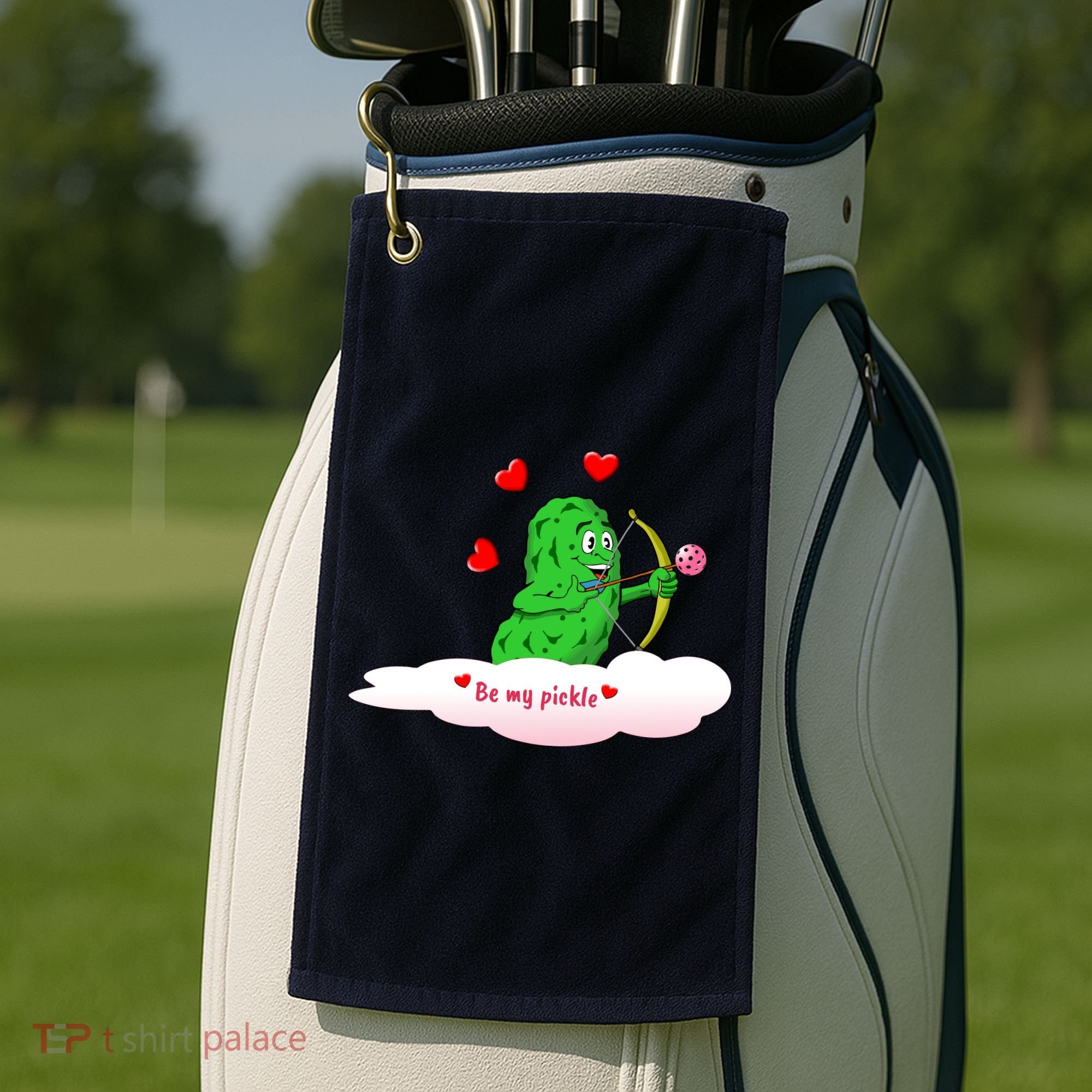 Be My Pickle, Fun Pickleball, Valentines Day Pickleball Golf Towel