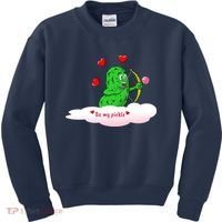 Be My Pickle, Fun Pickleball, Valentines Day Pickleball Kids Sweatshirt thumb 0