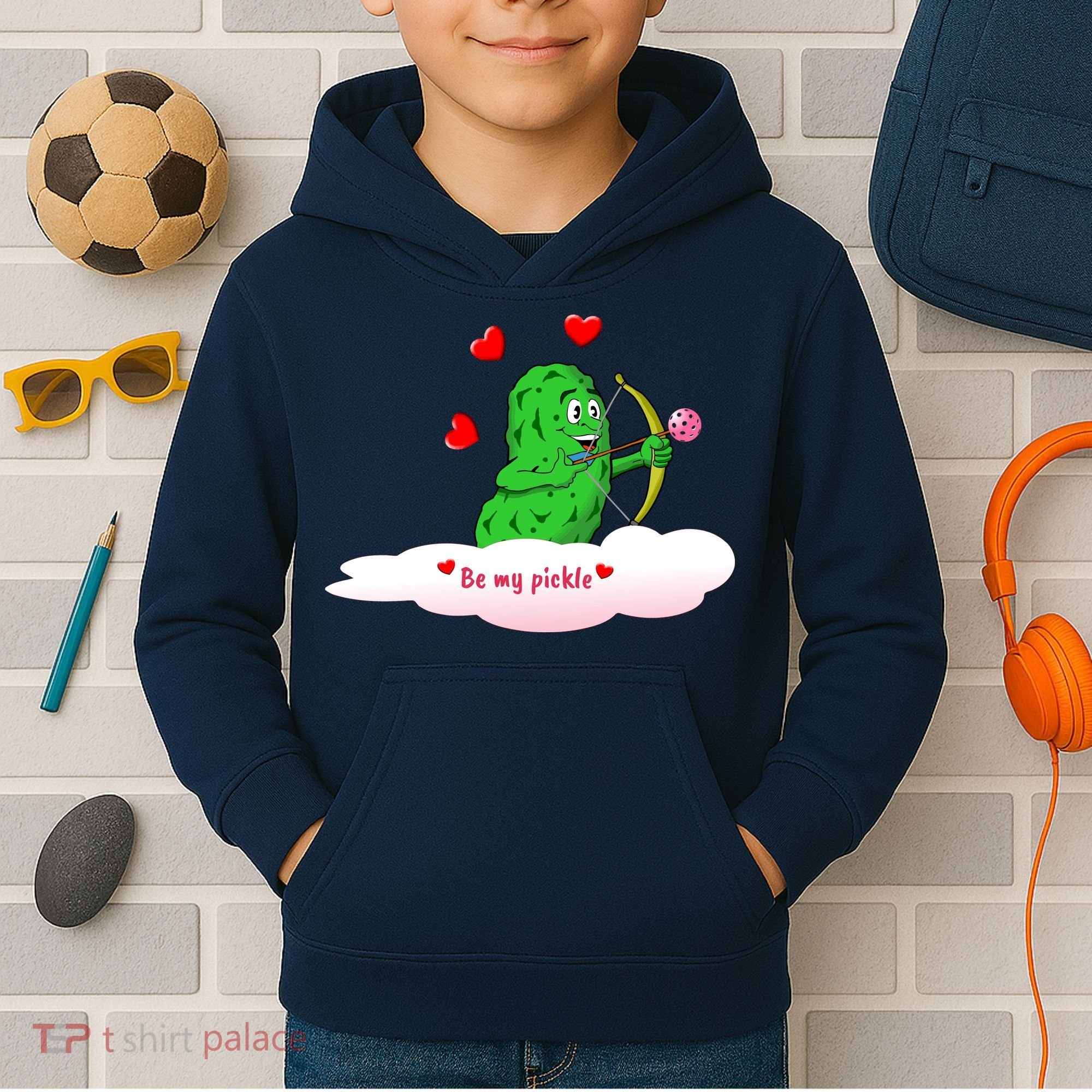 Be My Pickle, Fun Pickleball, Valentines Day Pickleball Kids Hoodie