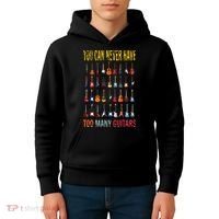 Bass Musician Pick You Can Never Have Too Many Guitars Kids Hoodie thumb 4