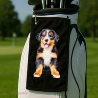 Bernese Mountain Puppy For Women Dog Lovers Golf Towel thumb 2