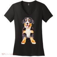 Bernese Mountain Puppy For Women Dog Lovers Women's V-Neck T-Shirt thumb 0