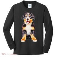Bernese Mountain Puppy For Women Dog Lovers Kids Long Sleeve Shirt thumb 0