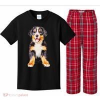 Bernese Mountain Puppy For Women Dog Lovers Kids Plaid Pajama Set thumb 0