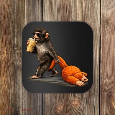 Baby Monkey Punch Iced Coffee Coaster