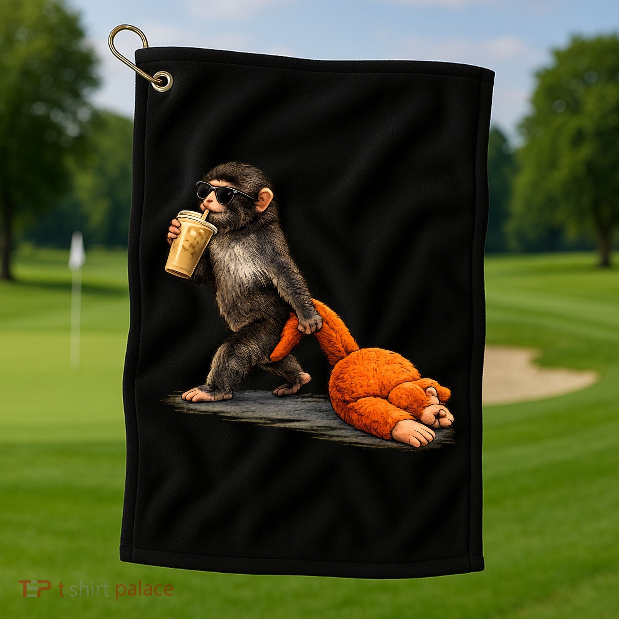 Baby Monkey Punch Iced Coffee Golf Towel
