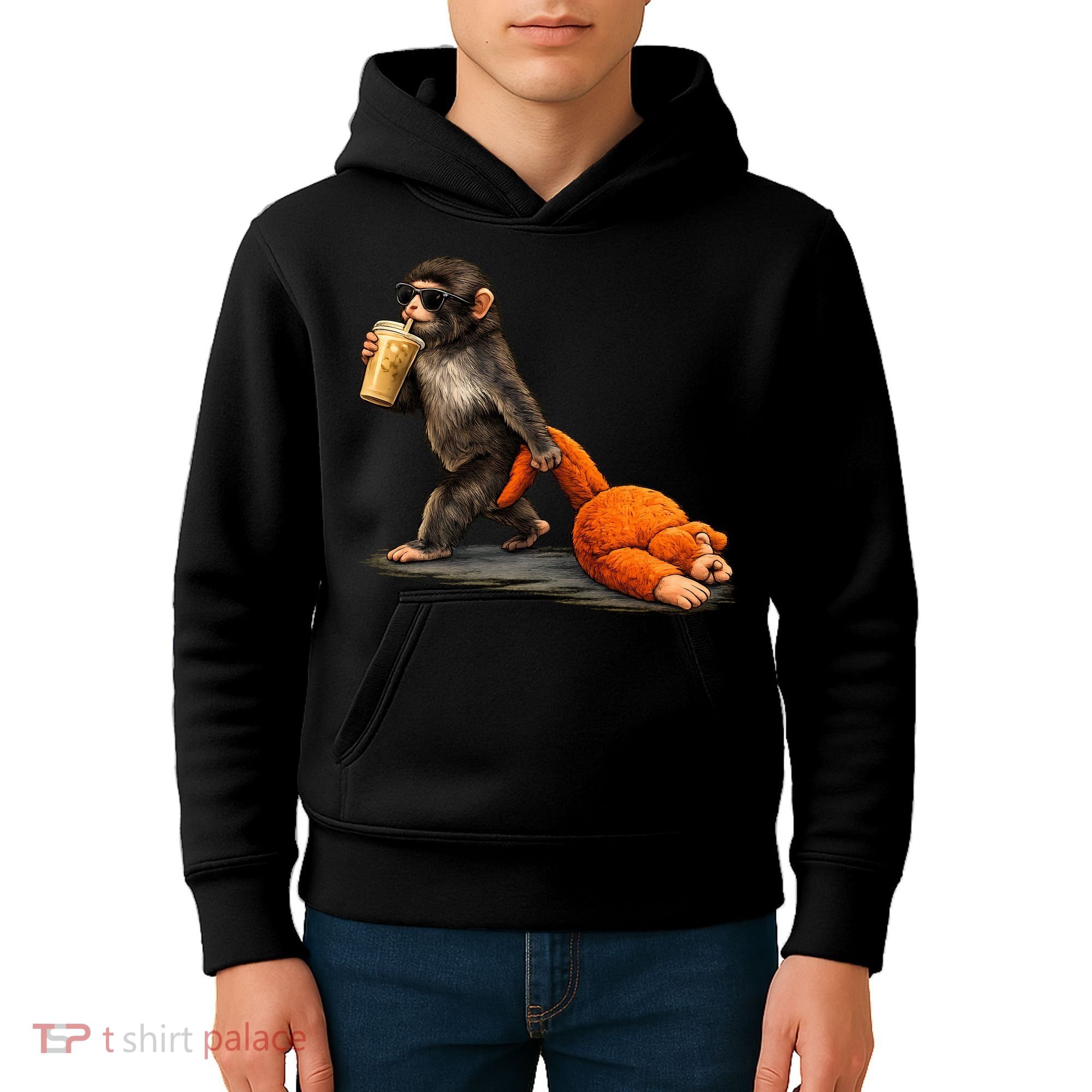 Baby Monkey Punch Iced Coffee Kids Hoodie