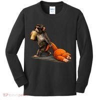 Baby Monkey Punch Iced Coffee Kids Long Sleeve Shirt thumb 0