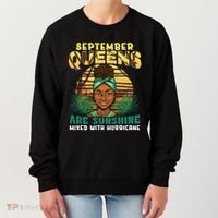 Black Melanin Queen September Afro Birthday Virgo Libra Gift Women's Sweatshirt thumb 0