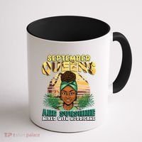 Black Melanin Queen September Afro Birthday Virgo Libra Gift Coffee Mug thumb 1