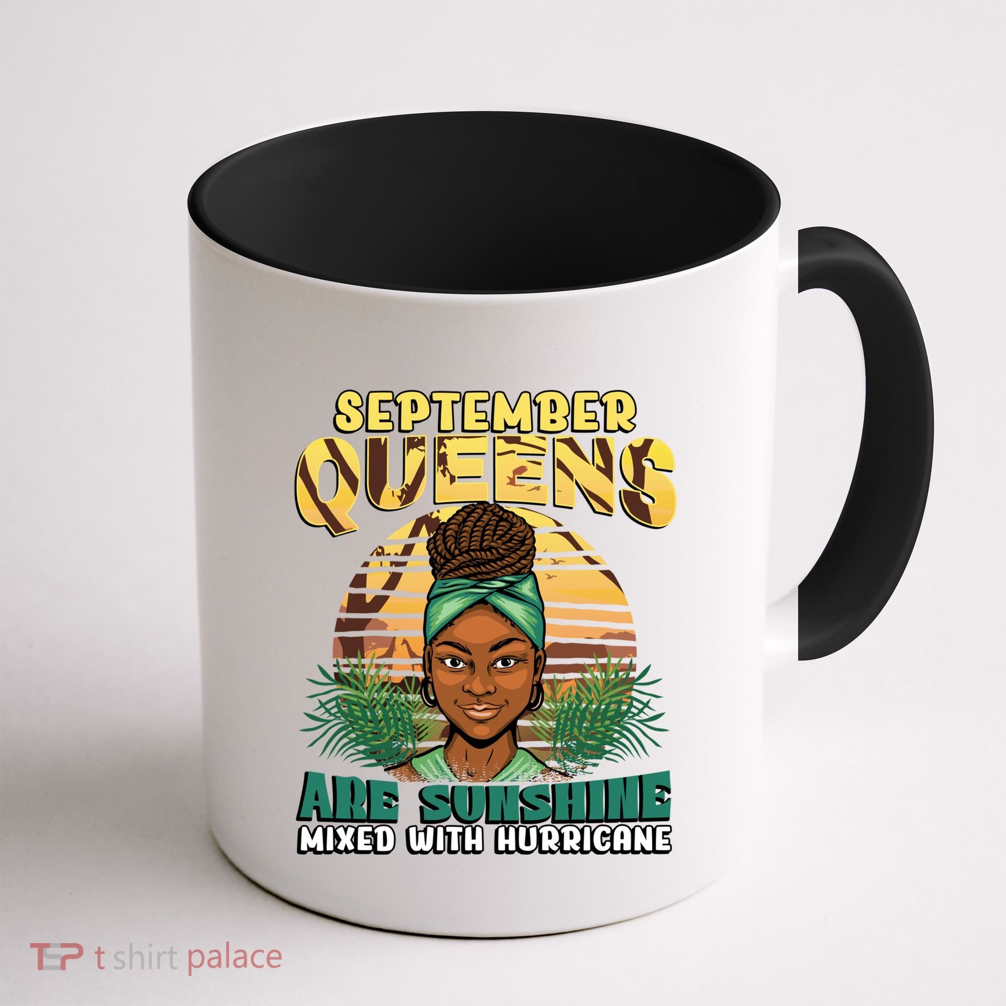 Black Melanin Queen September Afro Birthday Virgo Libra Gift Coffee Mug