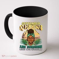 Black Melanin Queen September Afro Birthday Virgo Libra Gift Coffee Mug thumb 0