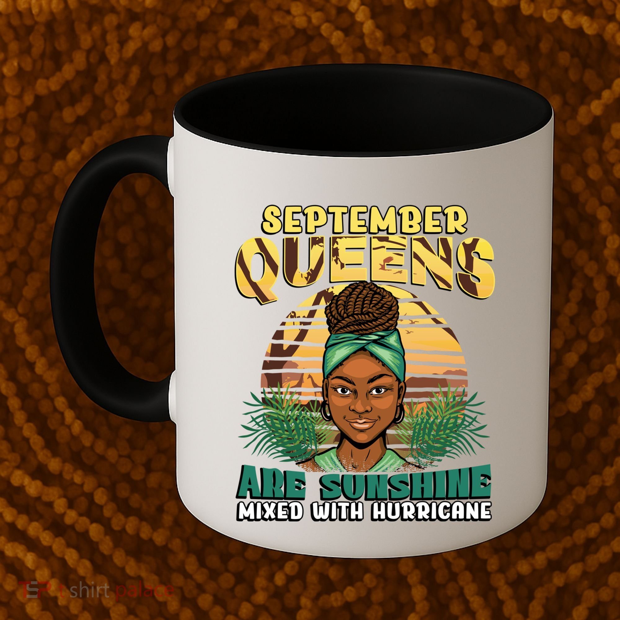 Black Melanin Queen September Afro Birthday Virgo Libra Gift Coffee Mug