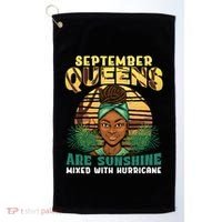 Black Melanin Queen September Afro Birthday Virgo Libra Gift Golf Towel thumb 0