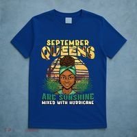 Black Melanin Queen September Afro Birthday Virgo Libra Gift T-Shirt thumb 5