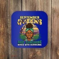 Black Melanin Queen September Afro Birthday Virgo Libra Gift Coaster thumb 0