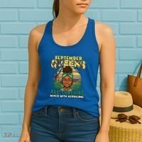 Black Melanin Queen September Afro Birthday Virgo Libra Gift Women's Tank Top thumb 2