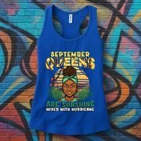 Black Melanin Queen September Afro Birthday Virgo Libra Gift Women's Tank Top thumb 3