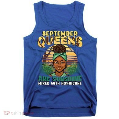 Black Melanin Queen September Afro Birthday Virgo Libra Gift Tank Top