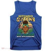 Black Melanin Queen September Afro Birthday Virgo Libra Gift Tank Top thumb 0