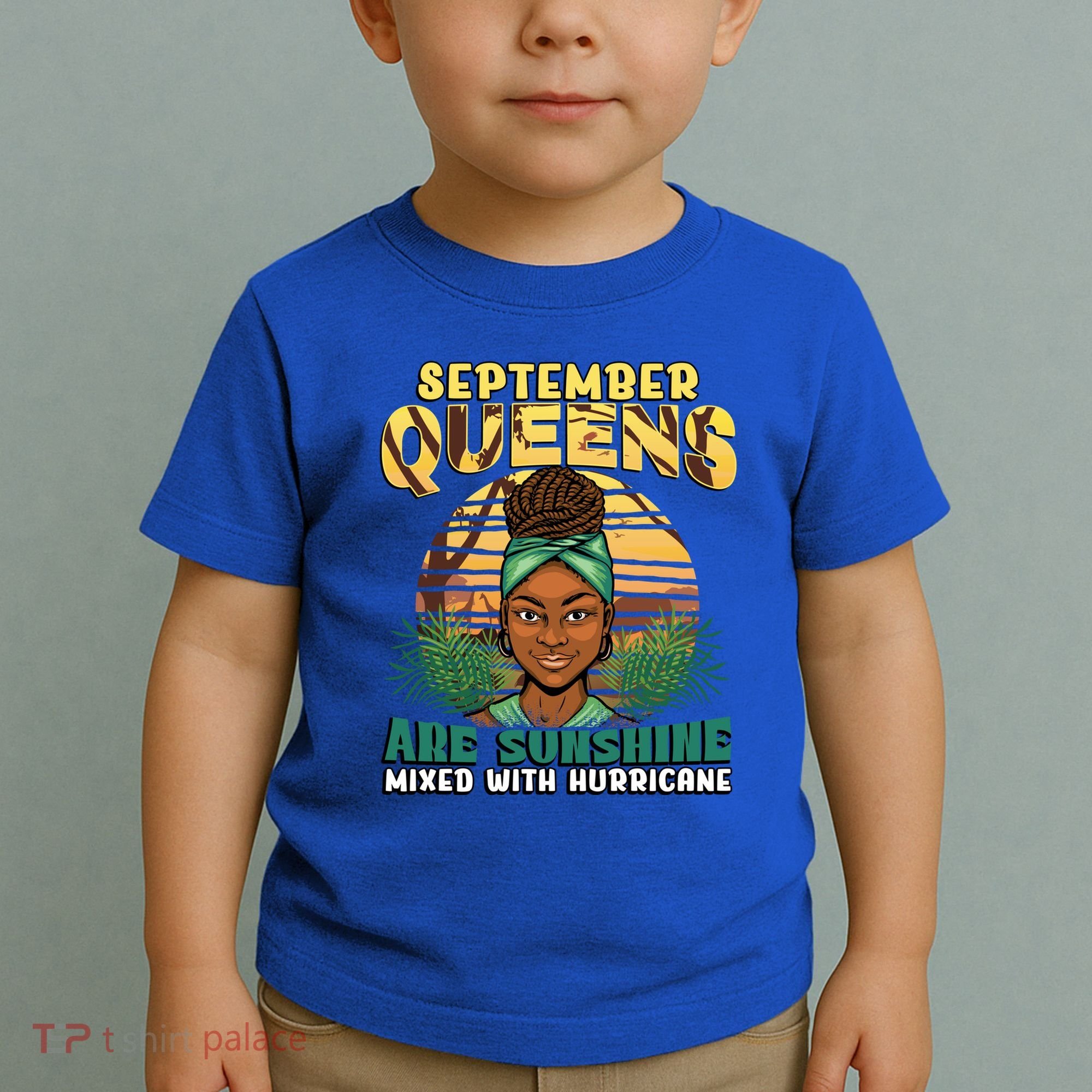Black Melanin Queen September Afro Birthday Virgo Libra Gift Toddler T-Shirt