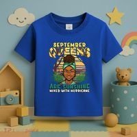 Black Melanin Queen September Afro Birthday Virgo Libra Gift Toddler T-Shirt thumb 3