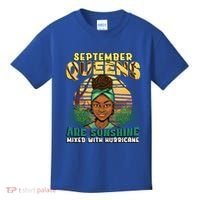 Black Melanin Queen September Afro Birthday Virgo Libra Gift Kids T-Shirt thumb 0