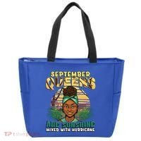 Black Melanin Queen September Afro Birthday Virgo Libra Gift Tote Bag thumb 0