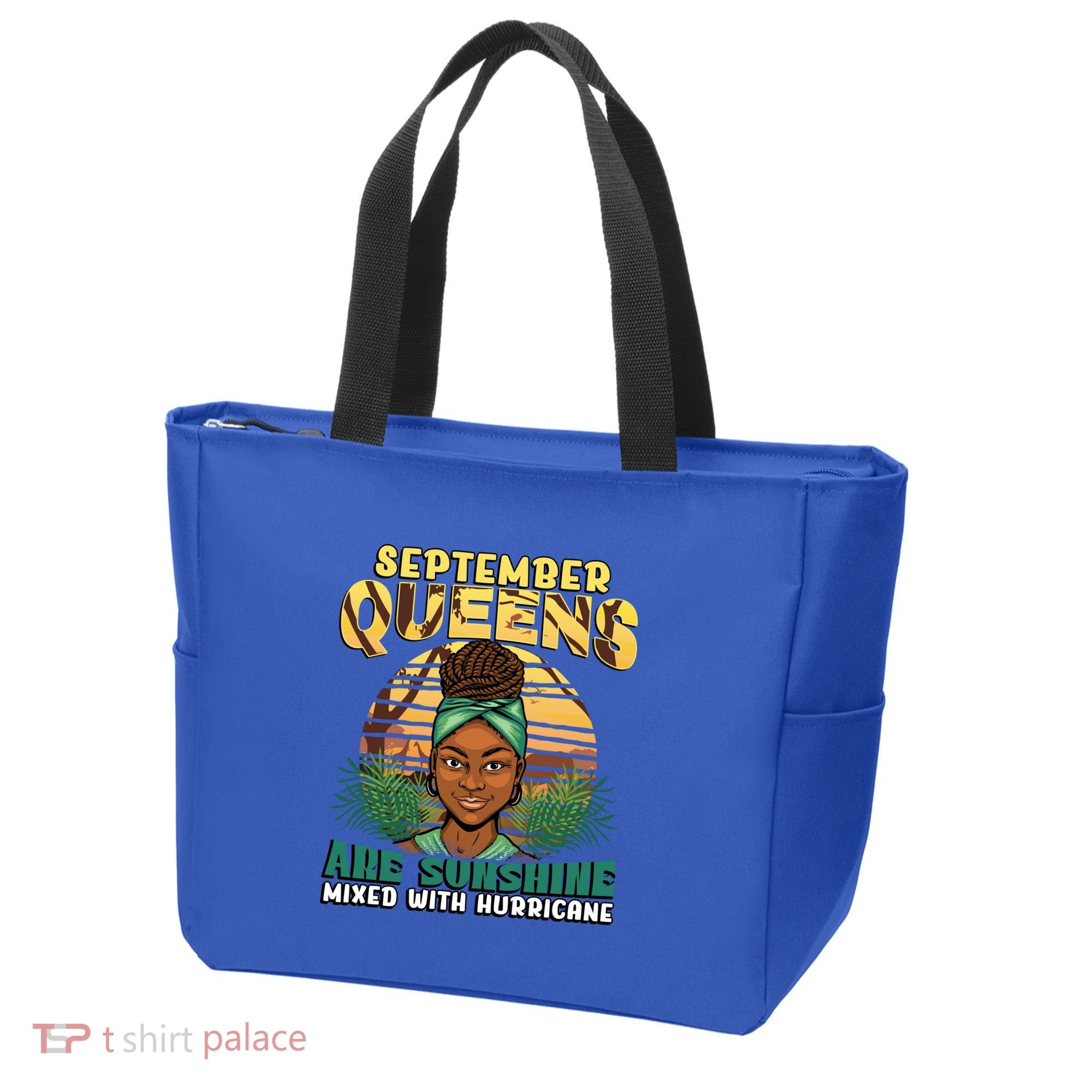 Black Melanin Queen September Afro Birthday Virgo Libra Gift Tote Bag