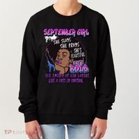 Black Melanin Queen September Afro Birthday Virgo Libra Gift Women's Sweatshirt thumb 0
