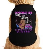 Black Melanin Queen September Afro Birthday Virgo Libra Gift Doggie Tank thumb 0