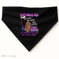 Black Melanin Queen September Afro Birthday Virgo Libra Gift USA-Made Doggie Bandana thumb 0