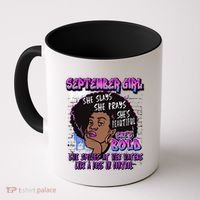 Black Melanin Queen September Afro Birthday Virgo Libra Gift Coffee Mug thumb 0