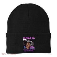 Black Melanin Queen September Afro Birthday Virgo Libra Gift Beanie thumb 0