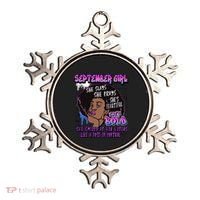 Black Melanin Queen September Afro Birthday Virgo Libra Gift Ornament thumb 0