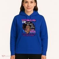 Black Melanin Queen September Afro Birthday Virgo Libra Gift Hoodie thumb 5