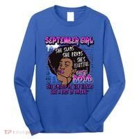 Black Melanin Queen September Afro Birthday Virgo Libra Gift Long Sleeve Shirt thumb 0