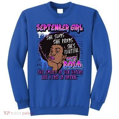 Black Melanin Queen September Afro Birthday Virgo Libra Gift Sweatshirt