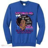 Black Melanin Queen September Afro Birthday Virgo Libra Gift Sweatshirt thumb 0