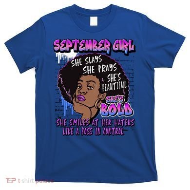Black Melanin Queen September Afro Birthday Virgo Libra Gift T-Shirt